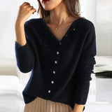 Zachte Gebreide Cardigan met Knopen en V-Hals