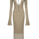 Maxi Jurk met Pailletten en Lange Mouwen