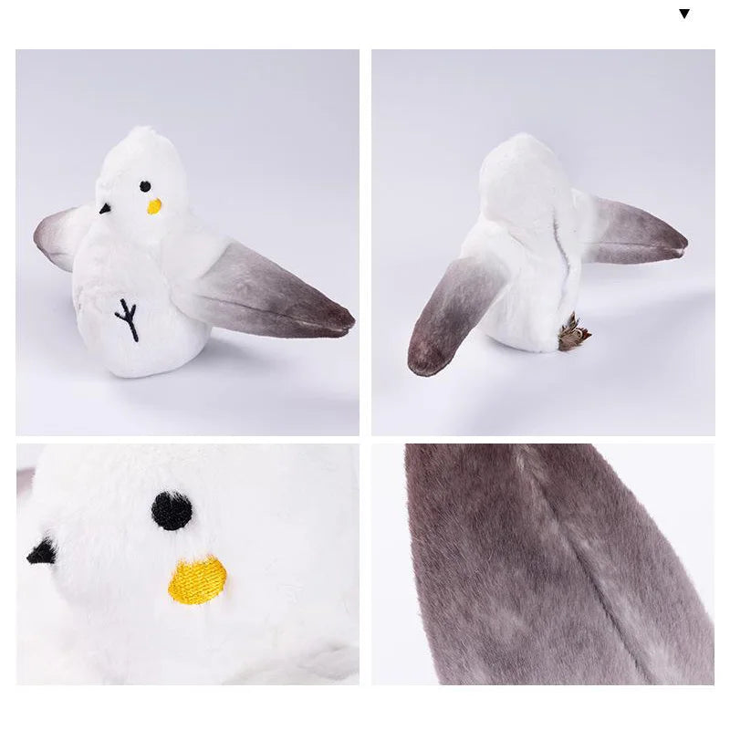 Interactief kattenspeelgoed – oplaadbare vliegende vogel met tjilpende geluiden, perfect voor het stimuleren van de jachtinstincten van je kat.