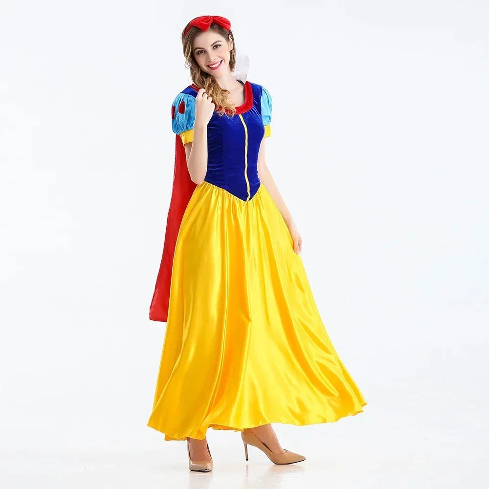 Halloween maxi jurk – sprookjesprinses kostuum voor dames, elegante pasvorm met kleurrijk en fantasierijk ontwerp, perfect voor Halloween, verkleedfeesten en themafeesten.