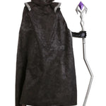 Halloween maxi jurk – gotische heks kostuum voor dames, lange donkere jurk met mystieke details, perfect voor Halloween en verkleedfeesten.