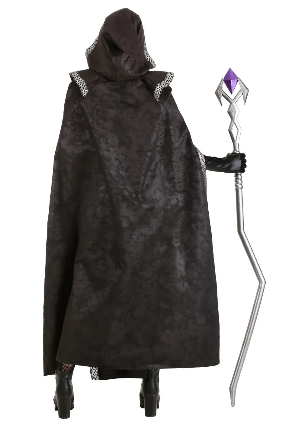 Halloween maxi jurk – gotische heks kostuum voor dames, lange donkere jurk met mystieke details, perfect voor Halloween en verkleedfeesten.