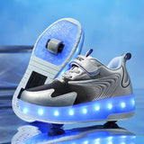 SparkRunners LED rolschaats sneakers voor kinderen – comfortabele en duurzame lichtgevende schoenen met kleurrijke LED-zolen, perfect voor buitenspelen en sportief plezier.