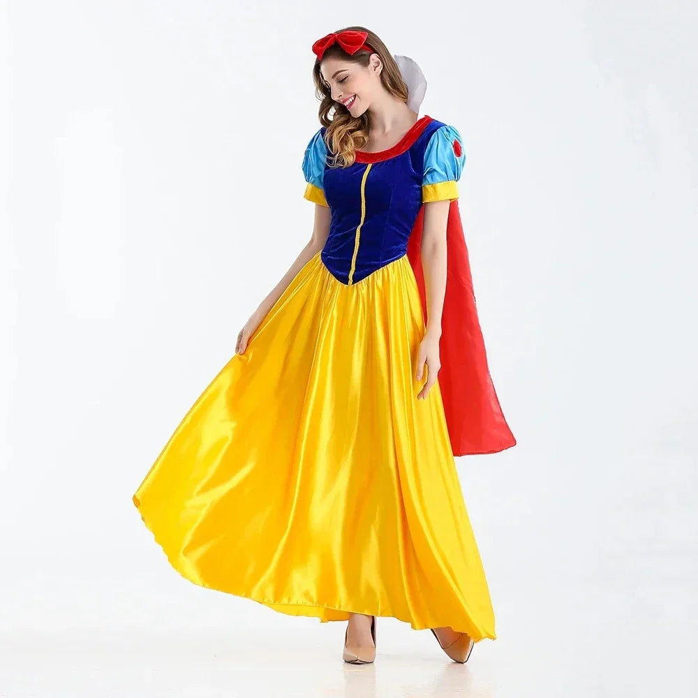 Halloween maxi jurk – sprookjesprinses kostuum voor dames, elegante pasvorm met kleurrijk en fantasierijk ontwerp, perfect voor Halloween, verkleedfeesten en themafeesten.