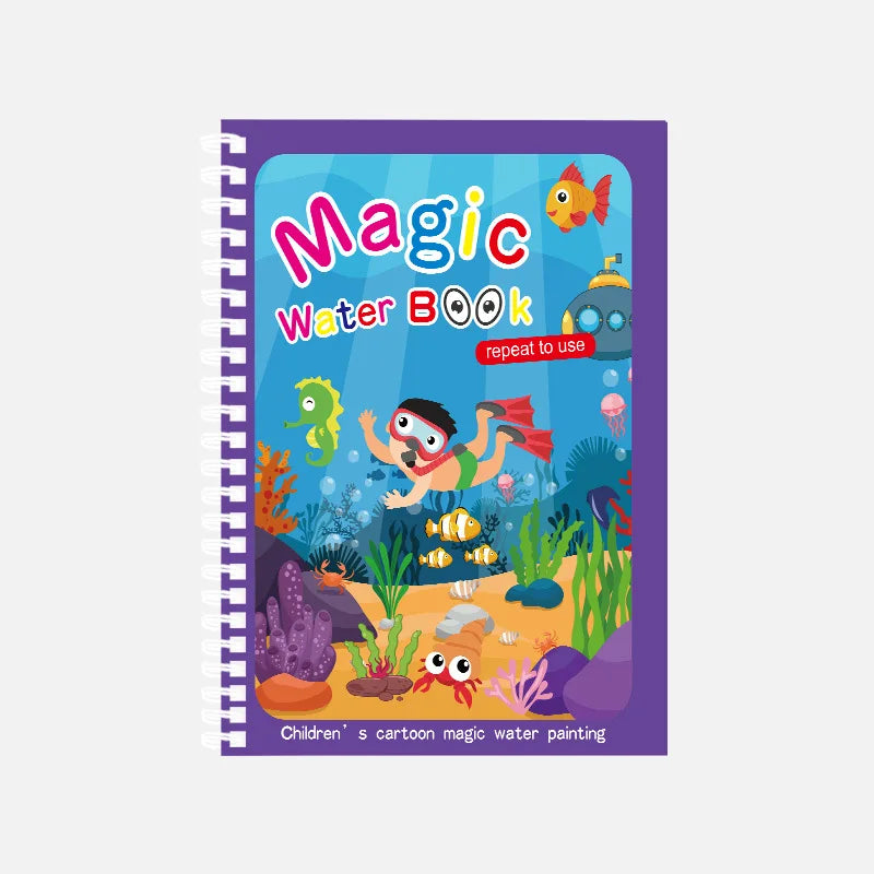 Magisch watertekenboek – herbruikbaar Montessori kleurboek voor eindeloos tekenplezier. Ideaal voor de creatieve ontwikkeling van je kind, zonder rommel.