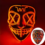 LED Halloween masker – draadloos lichtgevend party masker met meerdere stijlen en knipperende effecten, perfect voor Halloween, feestjes en cosplay voor kinderen en volwassenen.