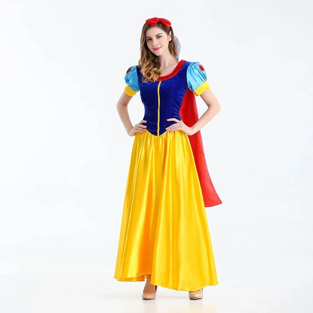 Halloween maxi jurk – sprookjesprinses kostuum voor dames, elegante pasvorm met kleurrijk en fantasierijk ontwerp, perfect voor Halloween, verkleedfeesten en themafeesten.