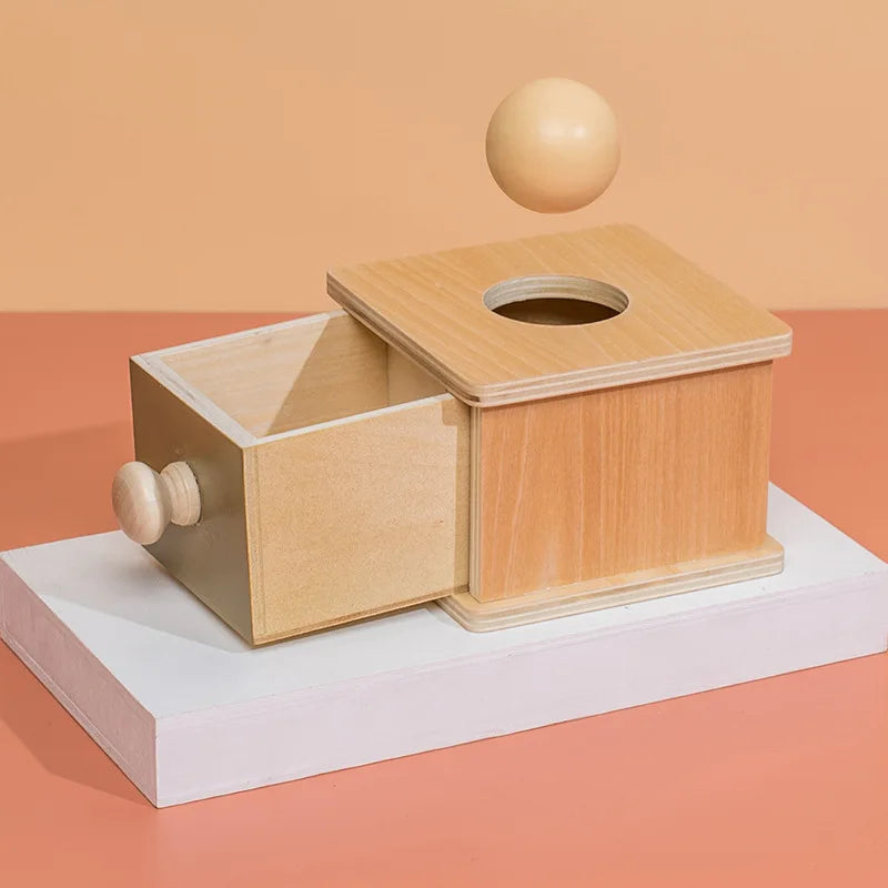 Montessori kleurenspel trommel – sensorisch speelgoed voor baby’s, kleurrijk en duurzaam materiaal, stimuleert zintuigen en motorische ontwikkeling.
