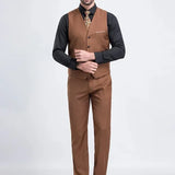 Heren slim fit set – stijlvol gilet en bijpassende broek, moderne pasvorm en hoogwaardige stof voor zakelijke en formele gelegenheden.