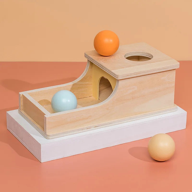 Montessori kleurenspel trommel – sensorisch speelgoed voor baby’s, kleurrijk en duurzaam materiaal, stimuleert zintuigen en motorische ontwikkeling.