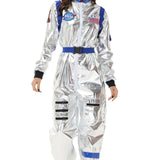 Halloween kostuum – zilverkleurig astronautenpak voor volwassenen en tieners, compleet en comfortabel outfit, ideaal voor Halloween, cosplay en verkleedfeesten.