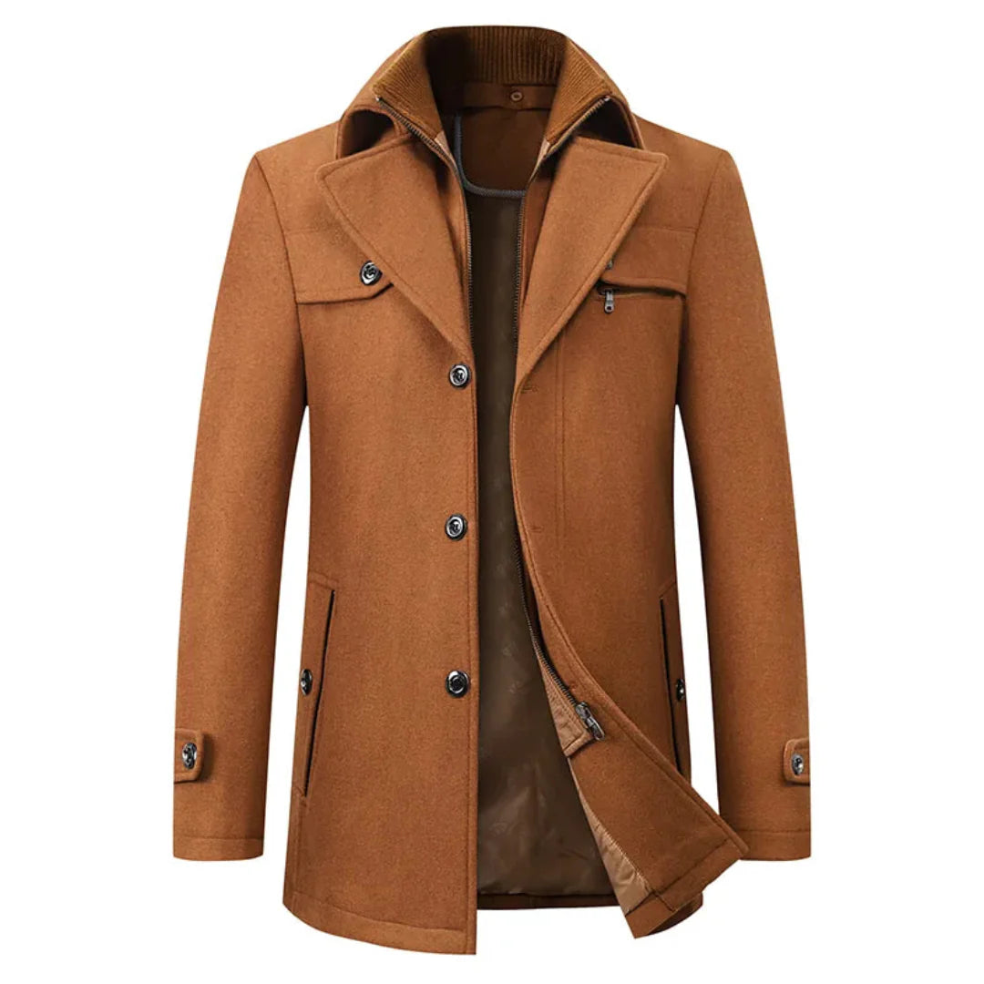 Michael lange trenchcoat voor heren – tijdloos design met elegante snit, waterafstotend materiaal en comfortabele pasvorm voor elke gelegenheid.