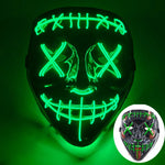 LED Halloween masker – draadloos lichtgevend party masker met meerdere stijlen en knipperende effecten, perfect voor Halloween, feestjes en cosplay voor kinderen en volwassenen.