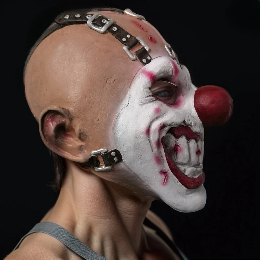 Halloween killer clown masker – griezelig latex horror masker met enge details, ideaal voor Halloween feesten, cosplay en horrorparty’s.