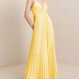 Geplooide Maxi Jurk met V-Hals