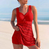 Dames Tankini met V-Hals en Gelaagde Top