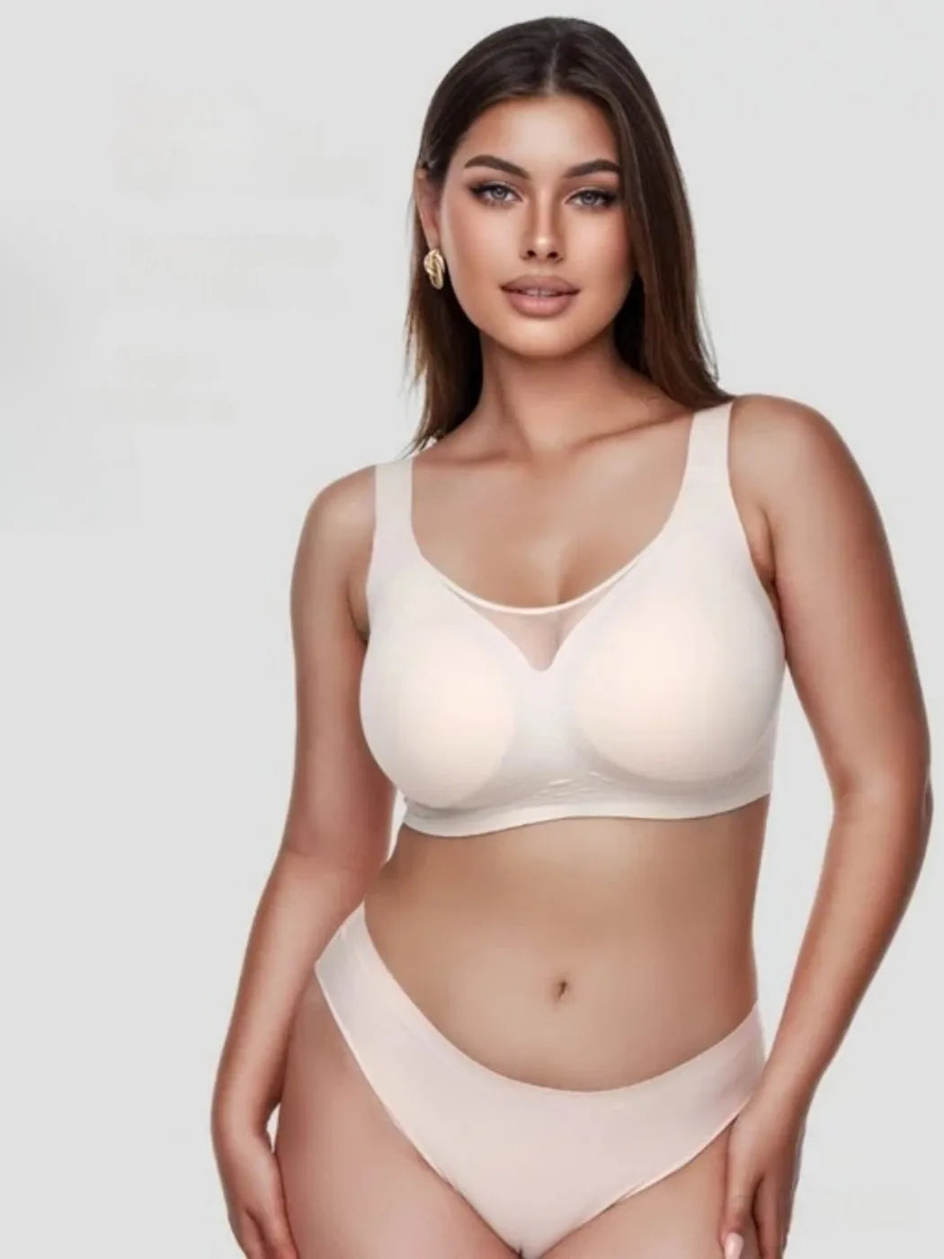 Dames Push-up BH – Draadloze ondersteuning en comfort, ontworpen voor volledige dekking en optimale lift voor grotere borsten. Perfect voor dagelijks gebruik en extra steun zonder concessies te doen aan stijl.








