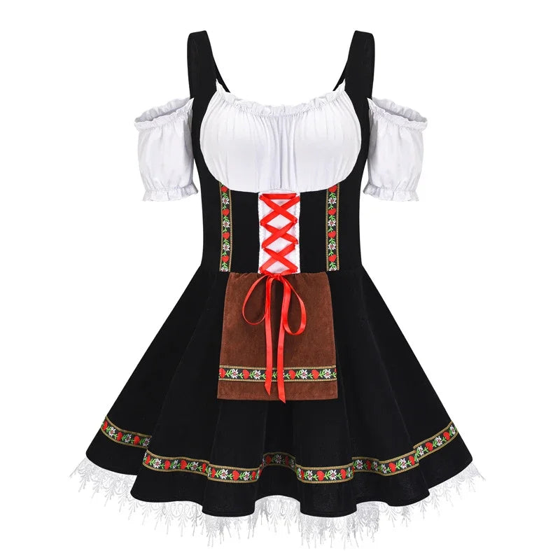 Trendy Oktoberfest dirndl-jurk voor dames – moderne Beierse jurk met elegante pasvorm, stijlvolle details en hoogwaardige stof, perfect voor bierfeesten en thema-evenementen.