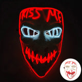 LED Halloween masker – draadloos lichtgevend party masker met meerdere stijlen en knipperende effecten, perfect voor Halloween, feestjes en cosplay voor kinderen en volwassenen.