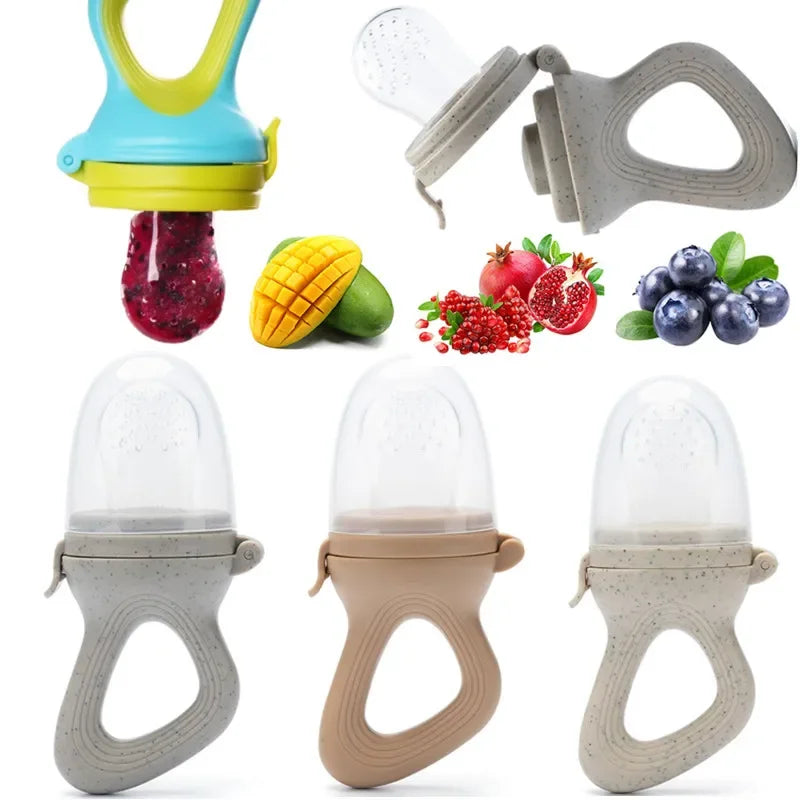 Siliconen baby fruitspeen, bijtring – verzacht het doorkomen van tandjes en biedt een veilige manier om fruit en snacks te geven. Ideaal voor je baby’s comfort en plezier.