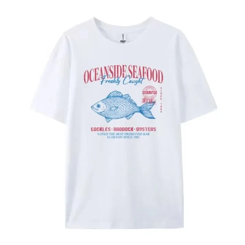 Zomer streetstyle T-shirt voor dames van ademende katoen met comfortabele pasvorm en trendy, casual design.