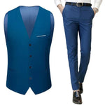 Heren slim fit set – stijlvol gilet en bijpassende broek, moderne pasvorm en hoogwaardige stof voor zakelijke en formele gelegenheden.
