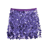 Glitter Pailletten Mini Rok met Hoge Taille en Glam Look
