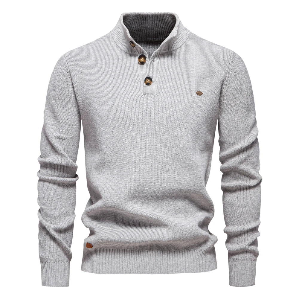 Heren trui met knoopdesign – stijlvol en comfortabel, perfect voor elke dag. Een moderne twist op een klassiek ontwerp voor een casual, modieuze uitstraling.