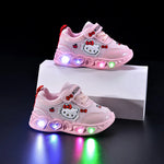 GlowKitty LED sneakers voor meisjes – comfortabele en speelse schoenen met oplichtende zolen, perfect voor actief en vrolijk dagelijks gebruik.