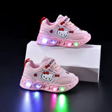 GlowKitty LED sneakers voor meisjes – comfortabele en speelse schoenen met oplichtende zolen, perfect voor actief en vrolijk dagelijks gebruik.