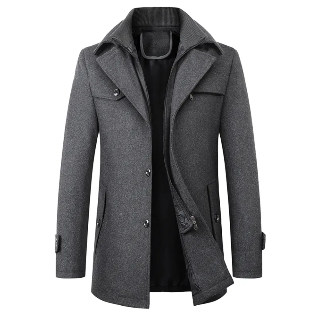 Michael lange trenchcoat voor heren – tijdloos design met elegante snit, waterafstotend materiaal en comfortabele pasvorm voor elke gelegenheid.