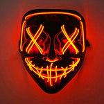 LED Halloween masker – draadloos lichtgevend party masker met meerdere stijlen en knipperende effecten, perfect voor Halloween, feestjes en cosplay voor kinderen en volwassenen.