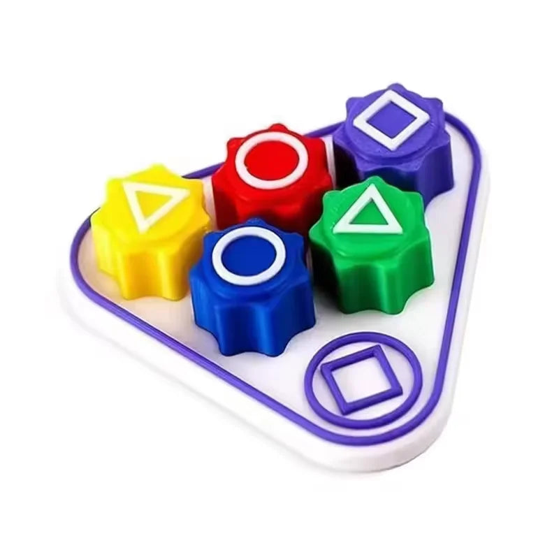 Partyspel props set met vierkant, cirkel en driehoek symbolen – familie spel met traditionele Koreaanse spellen zoals Steen Vangspel, Gonggi, Ddakji, Jegichagi en Biseokchigi geïnspireerd op Squid Game.