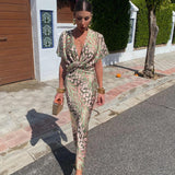 Dames Jumpsuit met Print en Strikceintuur