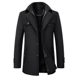 Michael lange trenchcoat voor heren – tijdloos design met elegante snit, waterafstotend materiaal en comfortabele pasvorm voor elke gelegenheid.