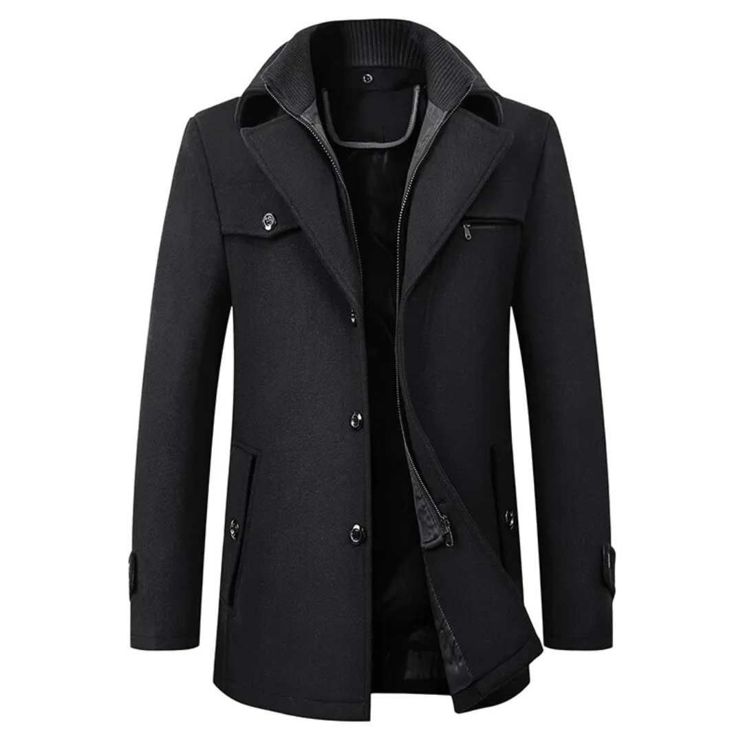 Michael lange trenchcoat voor heren – tijdloos design met elegante snit, waterafstotend materiaal en comfortabele pasvorm voor elke gelegenheid.