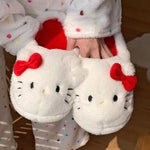 CozyKitty warme en schattige wintersloffen voor meisjes – zachte, comfortabele sloffen met lieve kattenprint voor warme voetjes.
