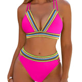 Dames Tweedelige Bikini met Contrasterende Bies