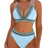 Dames Tweedelige Bikini met Contrasterende Bies