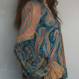 Dames Bohemian Blouse met Paisleyprint en V-hals