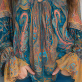 Dames Bohemian Blouse met Paisleyprint en V-hals
