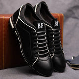 Heren Leren Sneakers met Vetersluiting