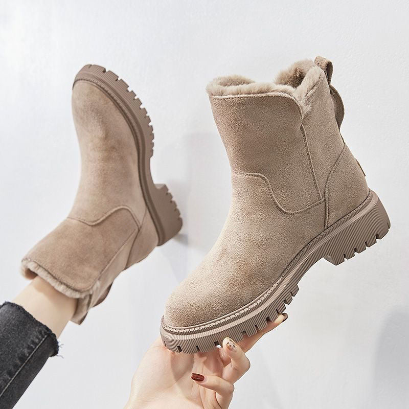 Serena suède bontlaarzen voor dames – warme en stijlvolle laarzen met zachte voering, duurzame zool en tijdloos design voor winterse looks.