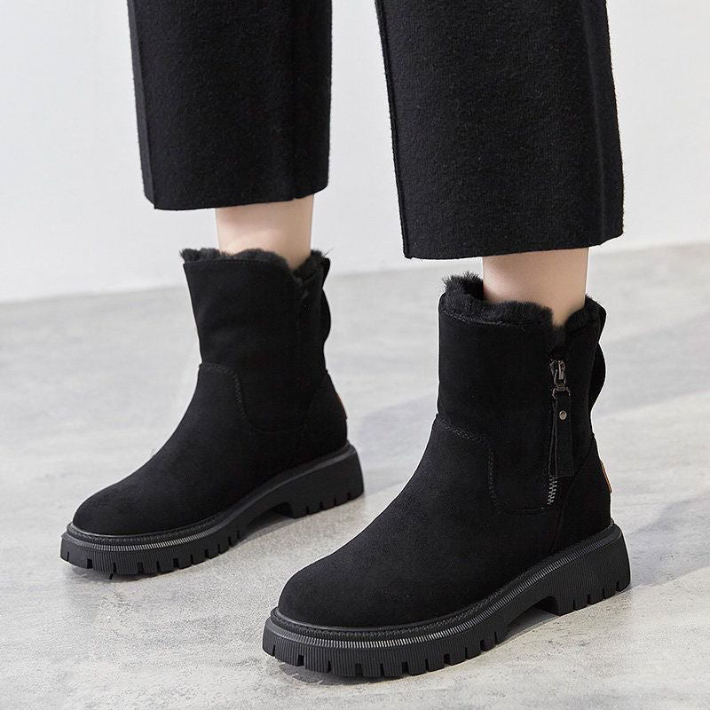 Serena suède bontlaarzen voor dames – warme en stijlvolle laarzen met zachte voering, duurzame zool en tijdloos design voor winterse looks.