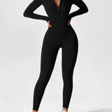 Naadloze Jumpsuit met Lange Mouwen en Ritssluiting
