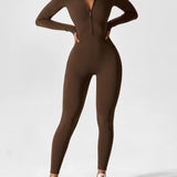 Naadloze Jumpsuit met Lange Mouwen en Ritssluiting