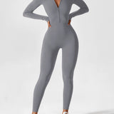 Naadloze Jumpsuit met Lange Mouwen en Ritssluiting