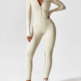 Naadloze Jumpsuit met Lange Mouwen en Ritssluiting