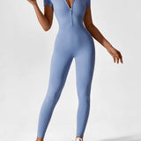 Naadloze Jumpsuit met Lange Mouwen en Ritssluiting