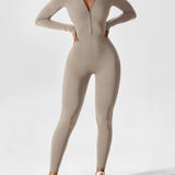 Naadloze Jumpsuit met Lange Mouwen en Ritssluiting